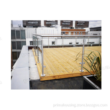 Deck Railing Glass Balustrade / Stainless Steel Glass Railing